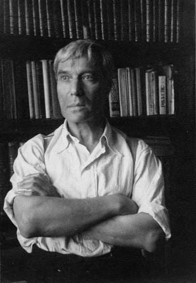 1953 Boris in his study. His note on the verso says “I never come out well in photos”